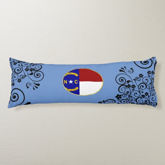 vlag van North Carolina Lichaamskussen (Voorkant)