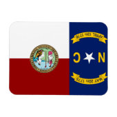 vlag van North Carolina Magneet (Horizontaal)