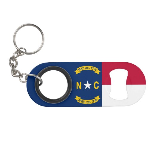 Vlag van North Carolina Mini Flessenopener (Voorkant (Horizontaal))