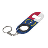Vlag van North Carolina Mini Flessenopener (Voorkant Gekanteld)