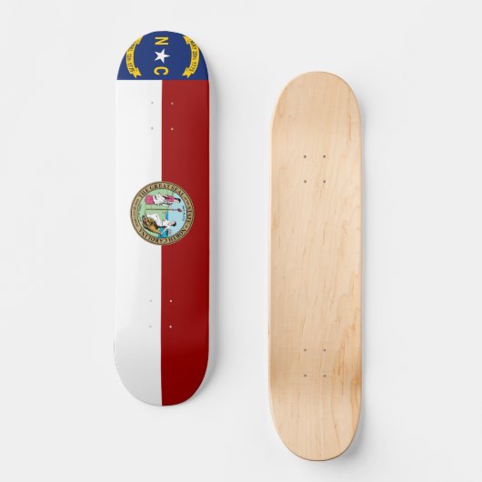 vlag van North Carolina Persoonlijk Skateboard (Voorkant)