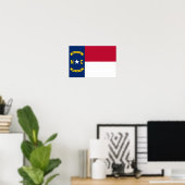 Vlag van North Carolina Poster (Thuiskantoor)