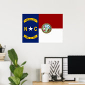 vlag van North Carolina Poster (Thuiskantoor)