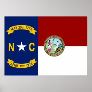 vlag van North Carolina Poster