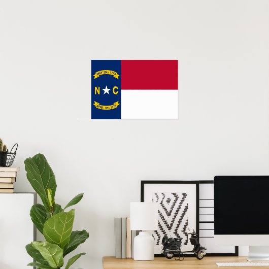 Vlag van North Carolina Poster (Thuiskantoor)