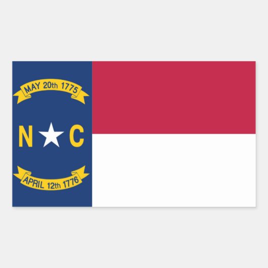 vlag van North Carolina Rechthoekige Sticker (Voorkant)