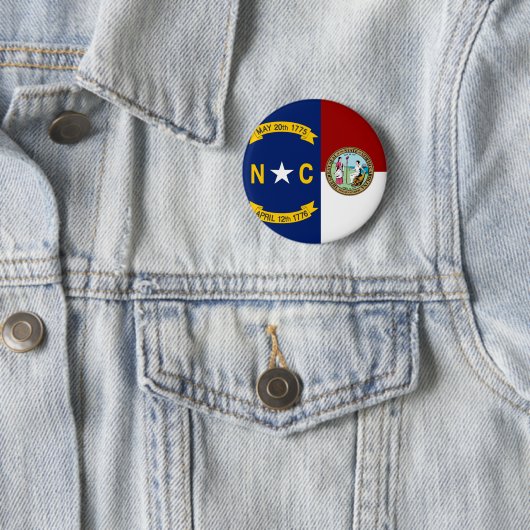 vlag van North Carolina Ronde Button 5,7 Cm (In situ)