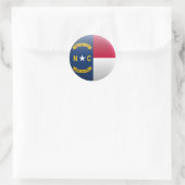 Vlag van North Carolina Ronde Sticker (Tas)
