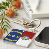 vlag van North Carolina Sleutelhanger (Voorkant Rechts)