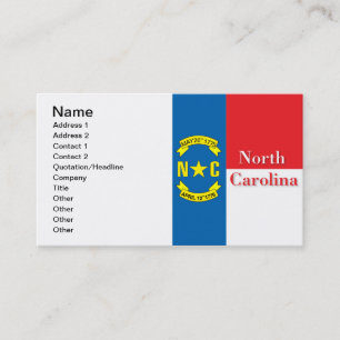 Vlag van North Carolina Visitekaartje