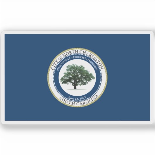 Vlag van North Charleston, South Carolina Sticker (Voorkant)