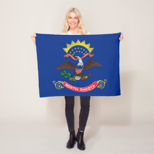 Vlag van North Dakota Fleece Deken
