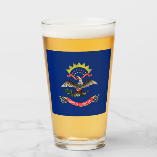 vlag van North Dakota Glas (Voorkant gevuld)