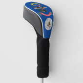 vlag van North Dakota Golfheadcover (Schuin)