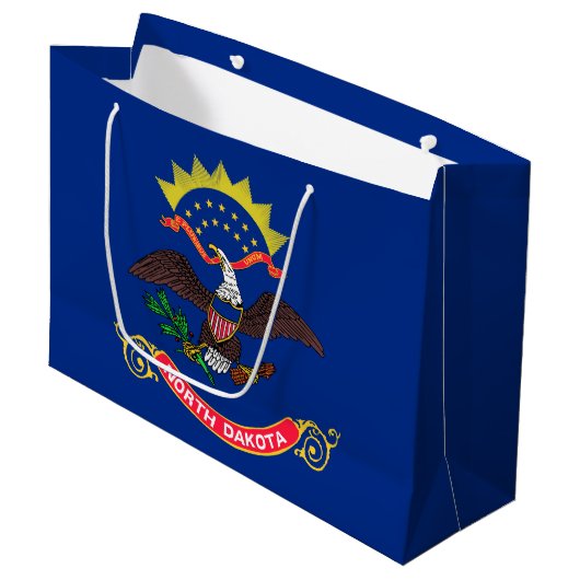 Vlag van North Dakota Groot Cadeauzakje (Voorkant Gekanteld)