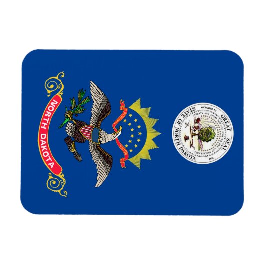 vlag van North Dakota Magneet (Horizontaal)