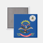 vlag van North Dakota Magneet (Voorkant / Achterkant)