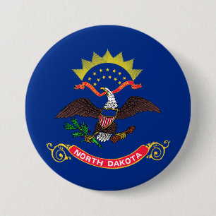 Vlag van North Dakota (North Dakotan) Ronde Button 7,6 Cm