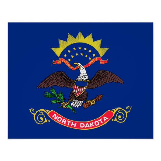 Vlag van North Dakota Perfect Poster (Voorkant)