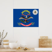 vlag van North Dakota Poster (Keuken)