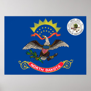 vlag van North Dakota Poster