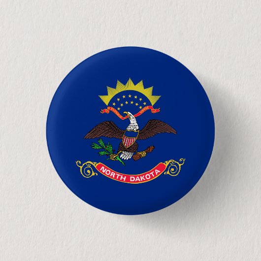 Vlag van North Dakota Ronde Button 3,2 Cm (Voorkant)
