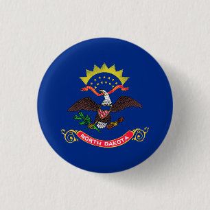Vlag van North Dakota Ronde Button 3,2 Cm