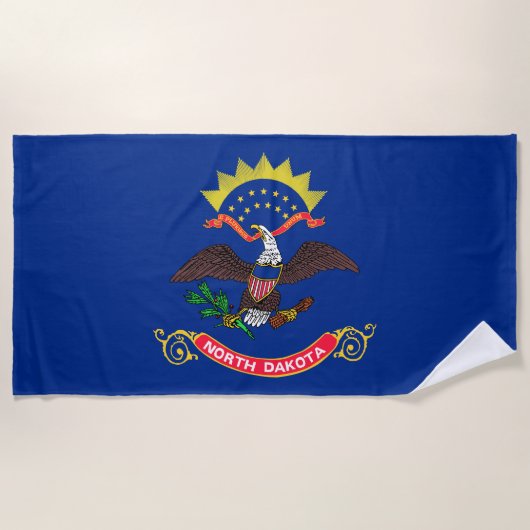 Vlag van North Dakota Strandlaken (Voorkant)