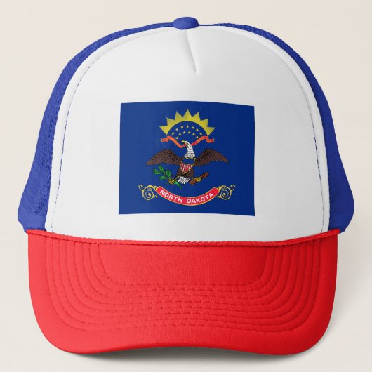 Vlag van North Dakota Trucker Pet (Voorkant)