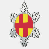 Vlag van Northumberland Snowflake Pewter Kerstmis Tin Sneeuwvlok Ornament (Rechts)