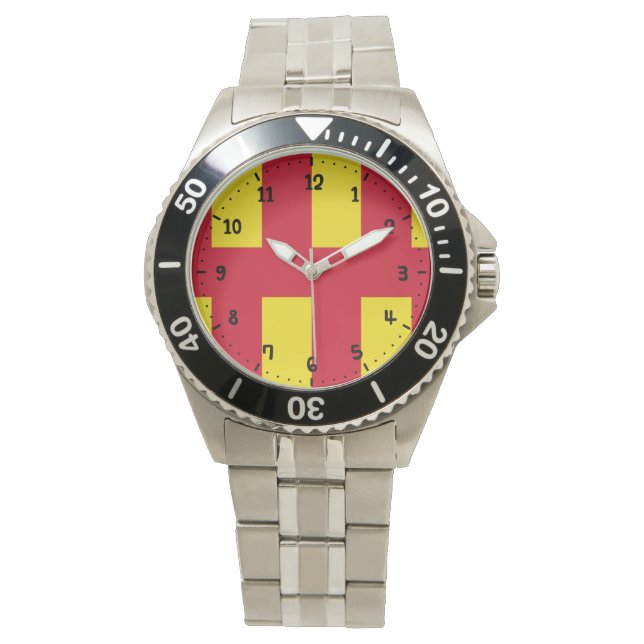 Vlag van Northumberland Watch Horloge (Voorkant)