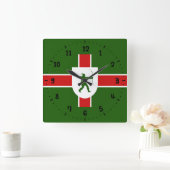 Vlag van Nottinghamshire Square Wall Clock Vierkante Klok (Huis)