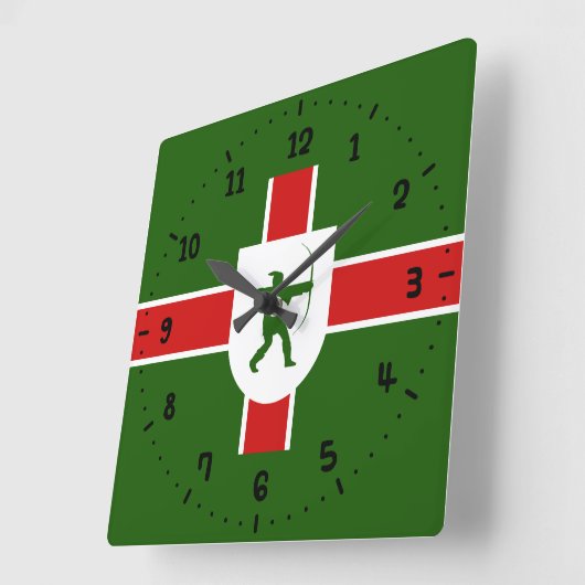 Vlag van Nottinghamshire Square Wall Clock Vierkante Klok (Hoek)