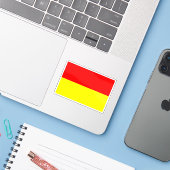 Vlag van Nový Bor, Tsjechië Sticker (Laptop met iPhone)