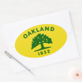Vlag van Oakland, Californië Ovale Sticker (Envelop)