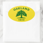 Vlag van Oakland, Californië Ovale Sticker (Tas)