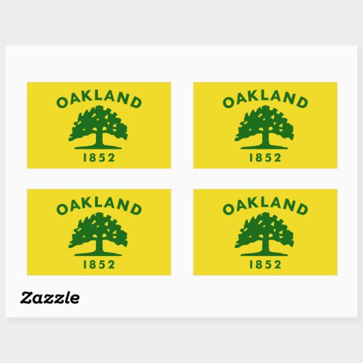 Vlag van Oakland, Californië Rechthoekige Sticker (Vel)