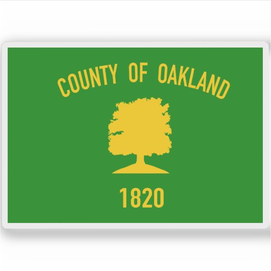 Vlag van Oakland County, Michigan Sticker (Voorkant)