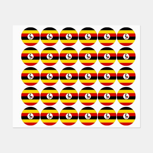 Vlag van Oeganda Labels (Vel)