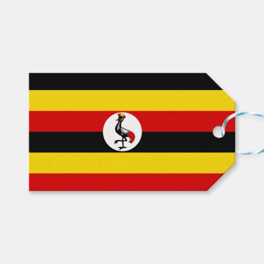 Vlag van Oeganda (Oeganda) Cadeaulabel (Voorkant (Horizontaal))