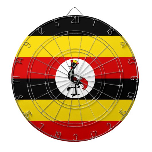 Vlag van Oeganda (Oeganda) Dartbord (Voorkant)