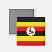 Vlag van Oeganda (Oeganda) Magneet (Voorkant / Achterkant)