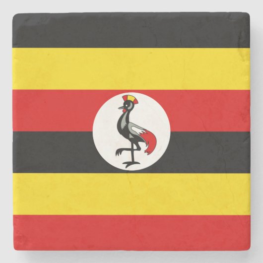 Vlag van Oeganda (Oeganda) Stenen Onderzetter (Voorkant)