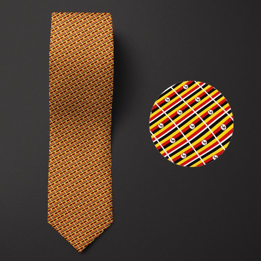 Vlag van Oeganda Pattern Necktie benadrukt de nati Stropdas