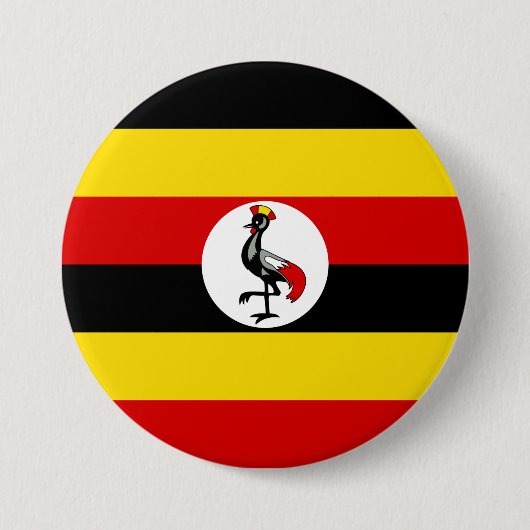 Vlag van Oeganda Ronde Button 7,6 Cm (Voorkant)