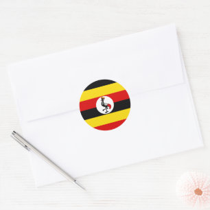 Vlag van Oeganda Ronde Sticker