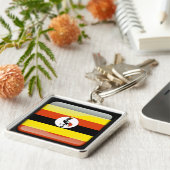 Vlag van Oeganda Sleutelhanger (Zijkant)