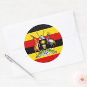 Vlag van Oeganda & Wapen, Vlag van Oeganda Ronde Sticker (Envelop)