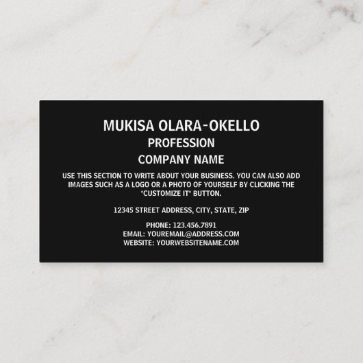 Vlag van Oeganda & Wapen, Vlag van Oeganda Visitekaartje (Achterkant)