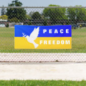 Vlag van Oekraïne Banner Dove of Peace - Vrijheid (Insitu)
